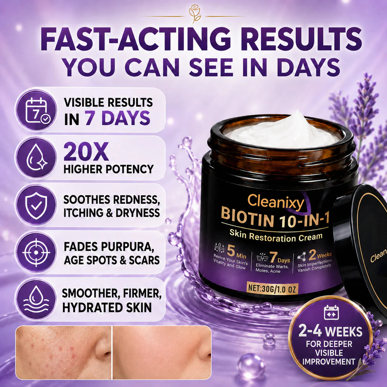 Cleanixy® Biotin 10-in-1 Skin Restoration Cream