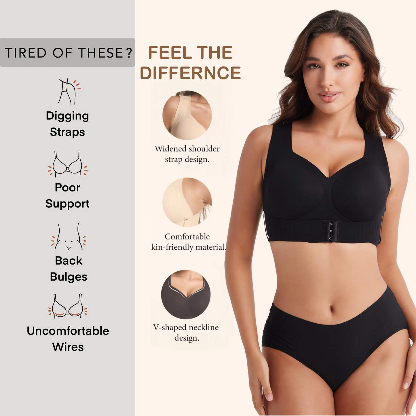 Cleanixy® Posture Bra – Women’s Wireless Seamless Shaping Bra with Soft Breathable Molded Cups