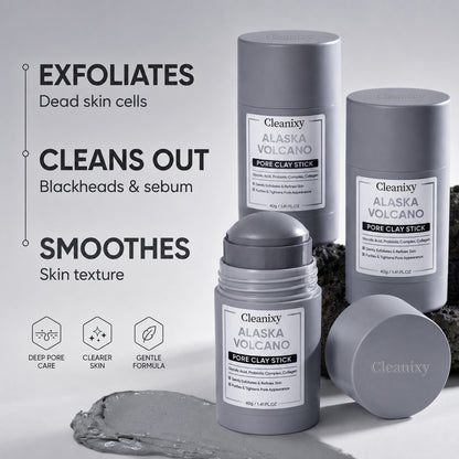 🌋 Cleanixy Clay Mask Stick Deep Pore Cleanse for Smoother Skin ✨