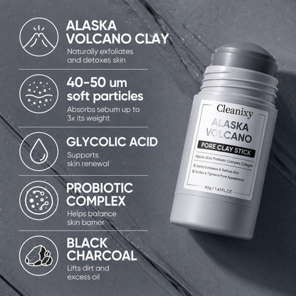 🌋 Cleanixy Clay Mask Stick Deep Pore Cleanse for Smoother Skin ✨