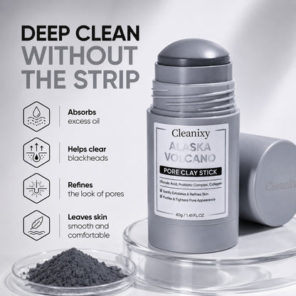 🌋 Cleanixy Clay Mask Stick Deep Pore Cleanse for Smoother Skin ✨