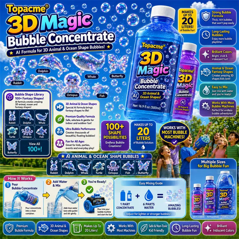 Cleanixy® Super 3D Magic Bubble Concentrate —— Animal & Ocean Fantasy Theme